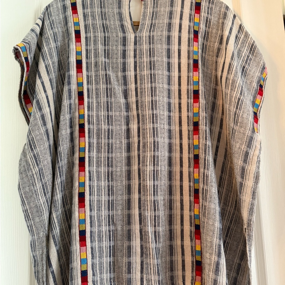 Savanna Jane Multicolor Embroidered Striped Blouse S/M - Picture 4 of 5